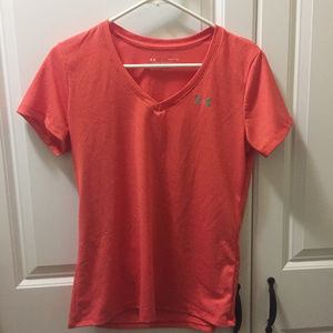 Womens Under Armour Sz S Orange White Loose Fit
